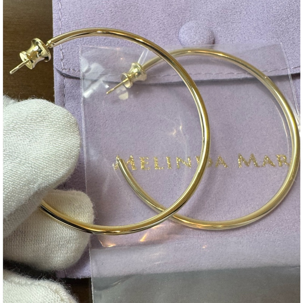 Melinda Maria Gold Hoop Earrings - Picture 5 of 6